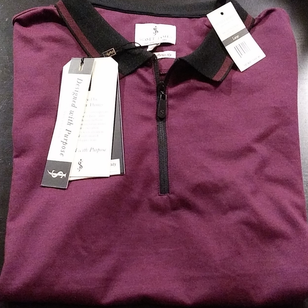Scott James Shirt Burgundy Large